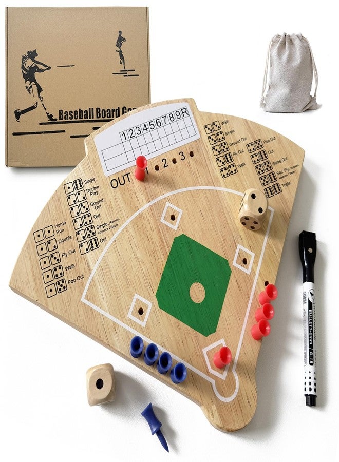 Deartisan Baseball Board Game, Oak Made Leisure Game for Sport Battle Table Game for Family Party Holiday Coffee Travel Time Gameboard - Image 1